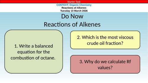 AQA GCSE Chemistry Organic Reactions