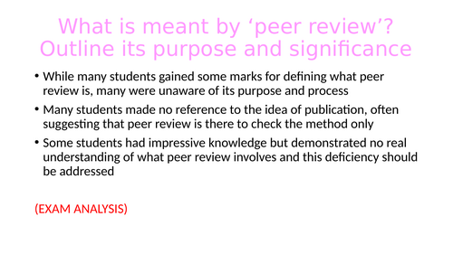 What is the purpose and process of the peer review method? A-Level ...