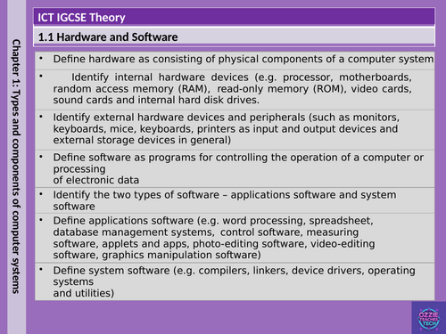 IGCSE ICT Theory: 1.1 Hardware and Software (Chapter 1)