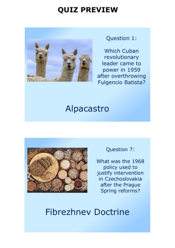 Cold War Crises – Answer Smash Quiz (GCSE Cold War Revision | Free ...