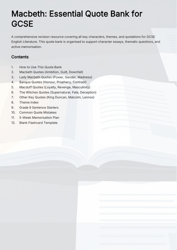 Macbeth: Essential Quote Bank for GCSE (70+ Quotes) | Teaching Resources