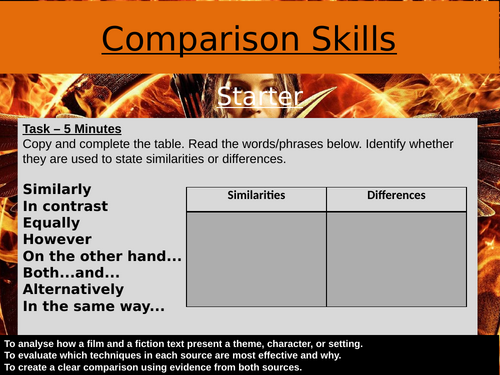 GCSE English Language - Building Comparison Skills | Teaching Resources