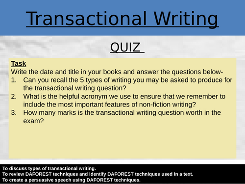 GCSE English Language - Transactional Writing/Speech Writing | Teaching ...