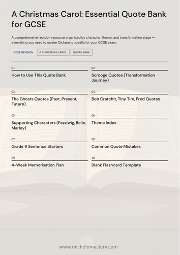 A Christmas Carol: Essential Quote Bank for GCSE (50+ Quotes ...