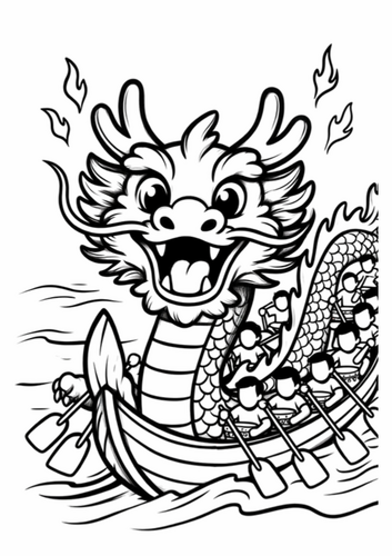 Dragon Boat Festival Coloring Pages | Friendly Chinese Dragons NO PREP ...