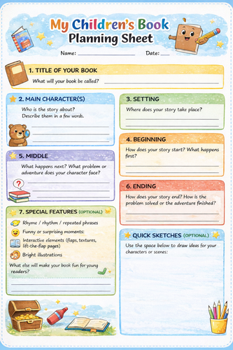 Children's Book Planning Sheet