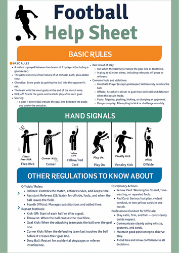 Football Help Sheet