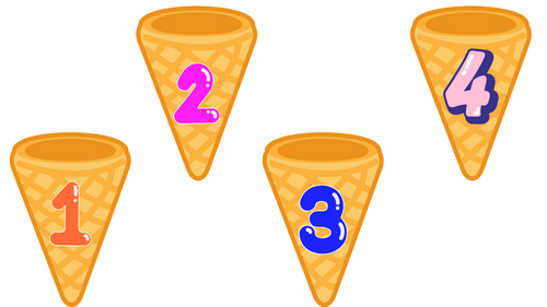 Ice cream number representation - match the numeral to the ...