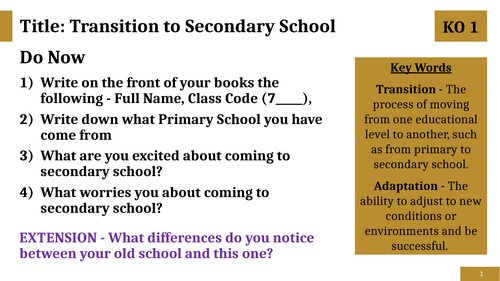 Transition to Secondary School