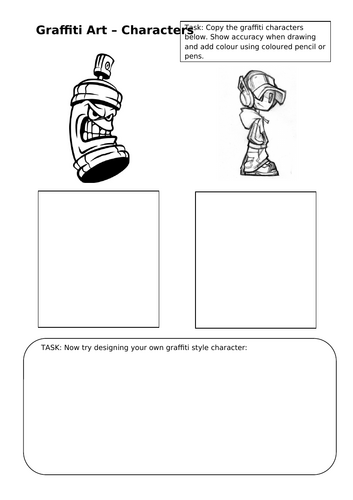 Art and Design - Graffiti Art worksheets | Teaching Resources