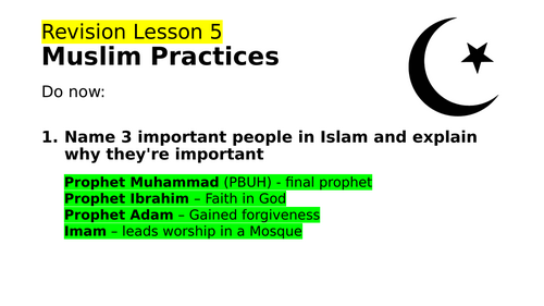 GCSE Islam – Muslim Practices Revision Lesson (Editable PowerPoint ...