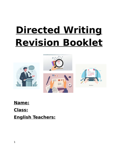 Cambridge IGCSE Directed Writing Revision Booklet | Teaching Resources