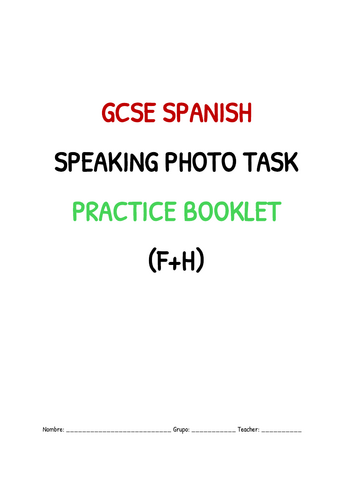 GCSE SPANISH PHOTO TASK SPEAKING PRACTICE BOOKLET | Teaching Resources