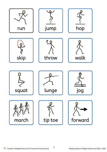 Physical Activity Widgits | Teaching Resources