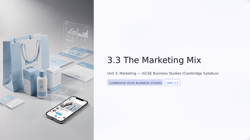 Cambridge iGCSE Business - 3.3 Marketing mix | Teaching Resources