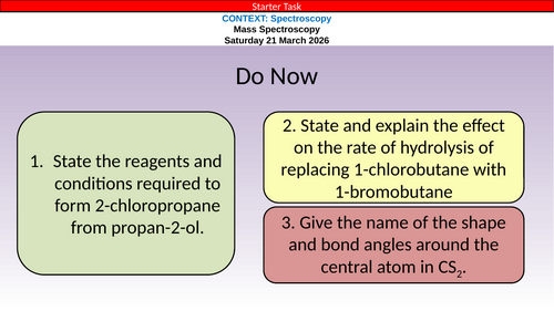 OCR A Level Chemistry Chapter 17 - Spectroscopy