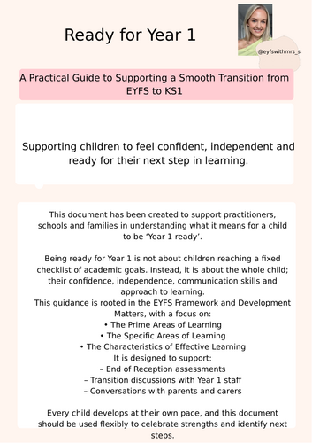EYFS to KS1 Transition Toolkit