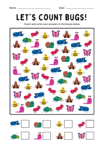 Let's count the bugs - Insects and Minimeast theme