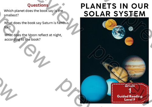 Year 2 Guided Reading Level F - Planets in Our Solar System | Teaching ...