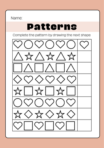 Shape Pattern Completion Worksheet