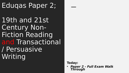 EDUQAS GCSE English Paper 2 Walk Through - VOLCANOES | Teaching Resources