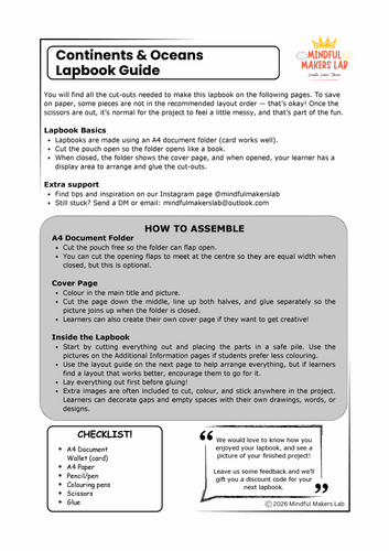 Continents & Oceans KS2 Geography Activities | Lapbook | Teaching Resources