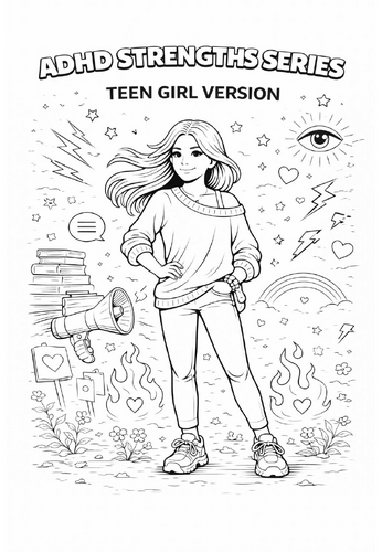 ADHD Strengths Colouring Pages for Teen Girls | Secondary SEN Wellbeing ...