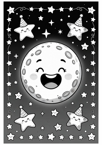 Blood Moon Coloring Pages for Kids! Cute Whimsical Fun Designs No Prep ...