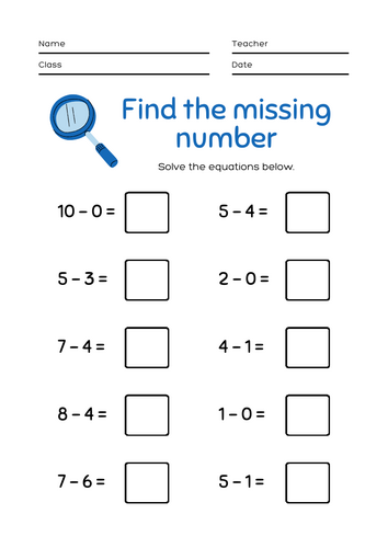 Subtraction within 20