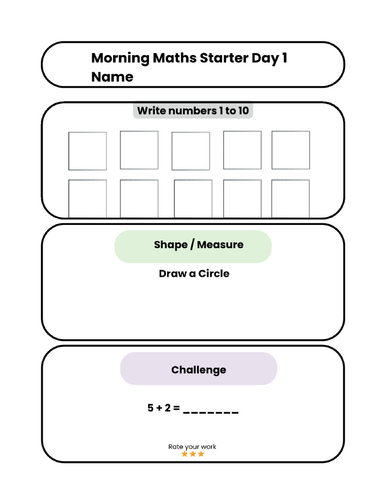 FREE Year 1 Maths Morning Starters | Day 1-3 Sample Pack | KS1 Daily ...