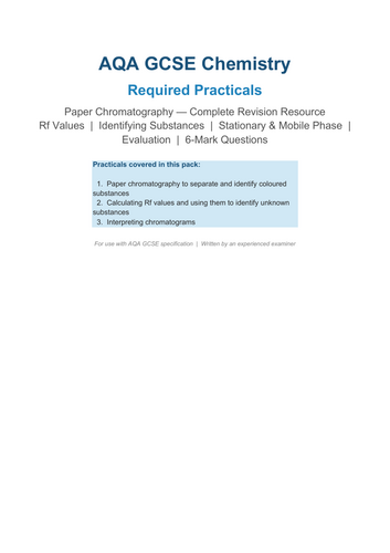 AQA GCSE Chemistry Required Practical- Chromatography
