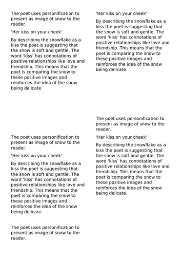 KS3 poetry - Snow and Snow (personification) | Teaching Resources