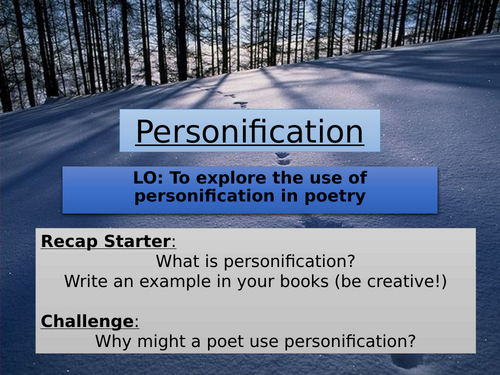 KS3 poetry - Snow and Snow (personification) | Teaching Resources
