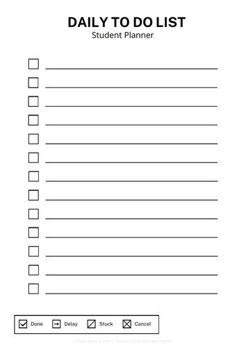 Daily To Do List for Students | Student Planner Template | Printable ...