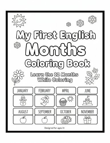Months of the Year Coloring Book: 33 Pages of Learning, Tracing ...