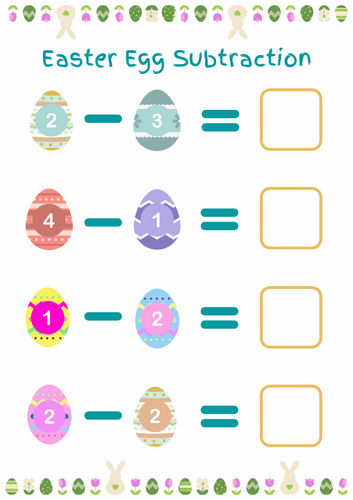 Easter Egg Subtraction - 5 & 10