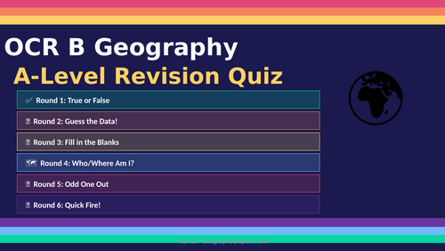 A-Level - OCR B Geography - end of course quiz | Teaching Resources