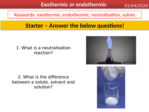 Exothermic and endothermic (SA)