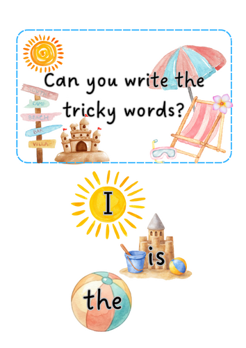 Holidays - Tricky word sandcastles