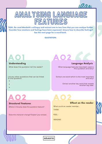 Language Features Booklet | Teaching Resources