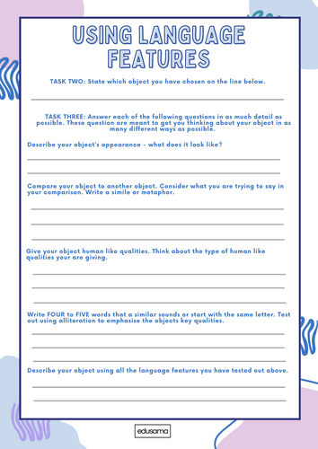 Language Features Booklet | Teaching Resources