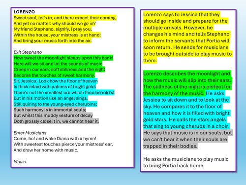 The Merchant of Venice Act 5 Scene 1 | Teaching Resources