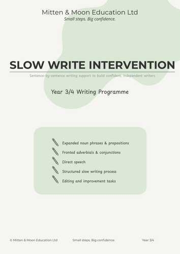 Year 3/4 Slow Write Intervention (5 sessions) | Teaching Resources