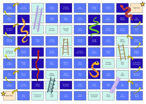 Shakespearean Language Snakes & Ladders Game (KS3)