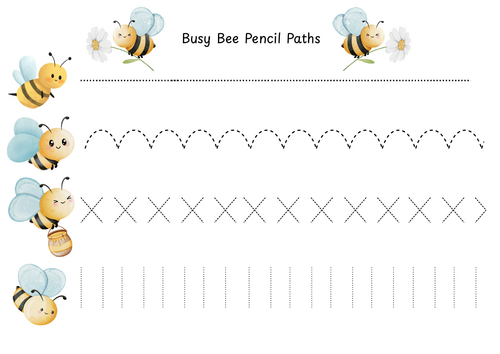 Busy bee pencil paths