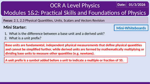 OCR A Level Physics Full Set of Module 1 and 2 Revision Lessons ...