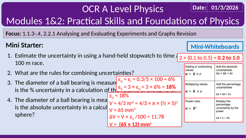 OCR A Level Physics Full Set of Module 1 and 2 Revision Lessons ...
