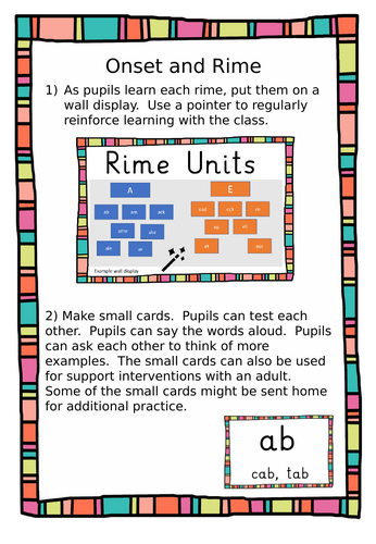 Onset and Rime Cards | Teaching Resources