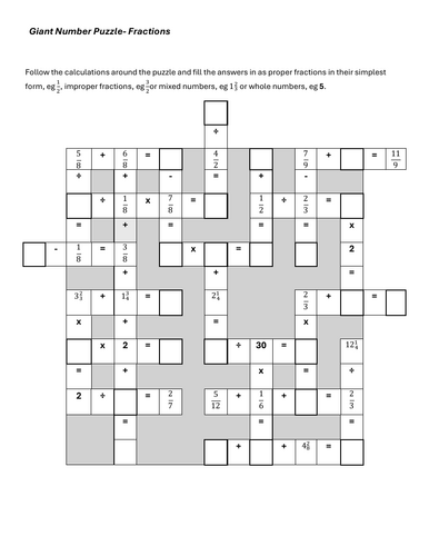 KS3 Maths Activities 1 (Number) Mixed Bag (4 puzzles + 1 extra for free )