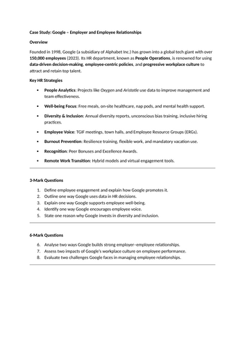 Edexcel A-Level: 1.4 Managing people